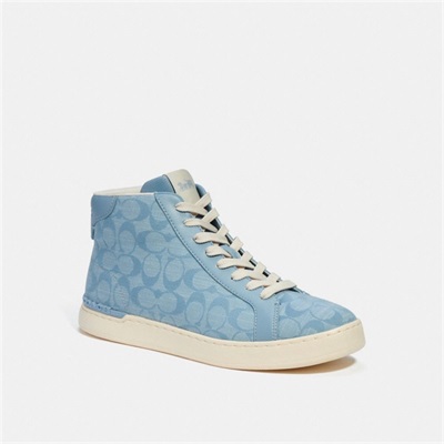 Adidași Barbati Coach Clip High Top In Signature Chambray Flori | Romania-726319