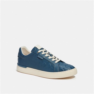 Adidași Barbati Coach Lowline Low Top In Signature Leather Albastru Deschis | Romania-948653