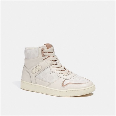 Adidași Dama Coach High Top In Signature Canvas Albi | Romania-492357