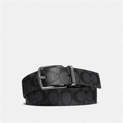 Curea Barbati Coach 38 Mm, Harness Buckle Cut To Size Reversible Gri Negrii | Romania-219038