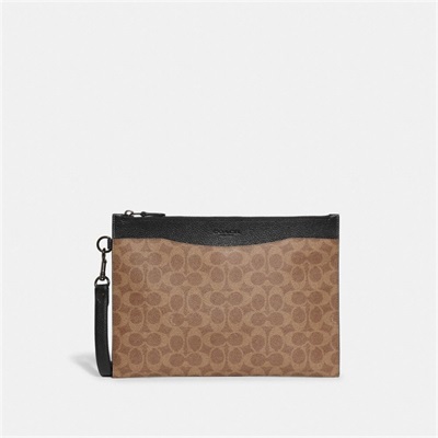 Geanta Barbati Coach Hitch Pouch In Signature Canvas Maro | Romania-814906