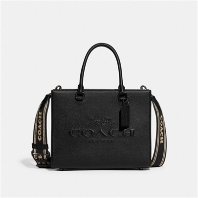 Geanta Barbati Coach Tote With Signature Canvas Detail Negrii | Romania-210398