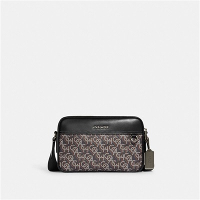 Geanta Crossbody Barbati Coach Graham With Coach Monogram Print Negrii | Romania-483729