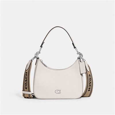 Geanta Crossbody Barbati Coach Hobo With Signature Canvas Detail Albi | Romania-367549