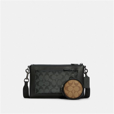 Geanta Crossbody Barbati Coach Holden In Signature Canvas Gri Negrii Colorati | Romania-903764