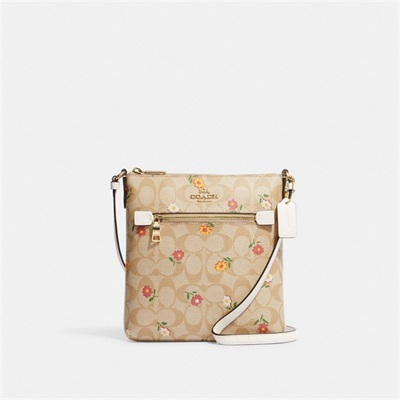 Geanta Dama Coach Mini Rowan File In Signature Canvas With Nostalgic Ditsy Print Aurii Kaki Deschis Colorati | Romania-948176