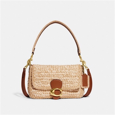 Geanta De Umar Dama Coach Soft Tabby With Crochet Albi Colorati | Romania-154296