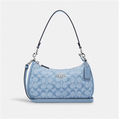 Geanta De Umar Dama Coach Teri In Signature Chambray Argintii Flori Colorati | Romania-986375