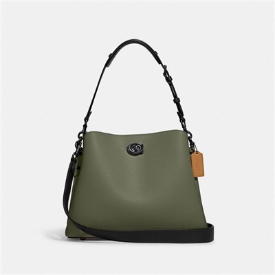 Geanta De Umar Dama Coach Willow In Colorblock Verzi Colorati | Romania-572438