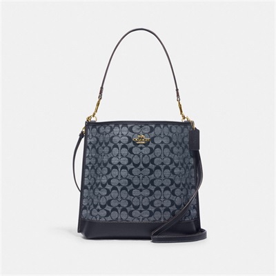 Geanta Galeata Dama Coach Mollie In Signature Chambray Aurii Colorati | Romania-970285