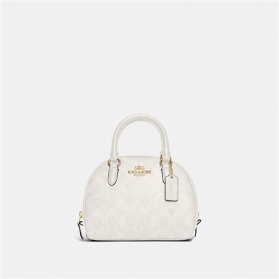 Geanta Satchel Dama Coach Sydney In Signature Canvas Aurii Albi | Romania-907134