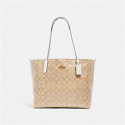 Geanta Tote Dama Coach City In Signature Canvas Aurii Kaki Deschis | Romania-247913