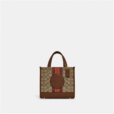 Geanta Tote Dama Coach Dempsey 22 In Signature Jacquard With Stripe And Coach Patch Kaki Colorati | Romania-094176