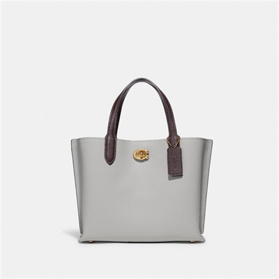 Geanta Tote Dama Coach Willow 24 In Colorblock With Signature Canvas Interior Gri Colorati | Romania-486135