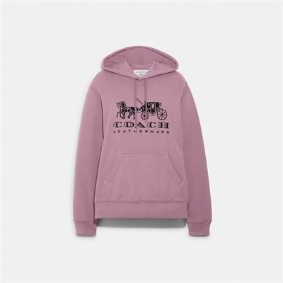 Hanorac Cu Gluga Dama Coach Horse And Carriage In Organic Cotton Violet Violet | Romania-567890