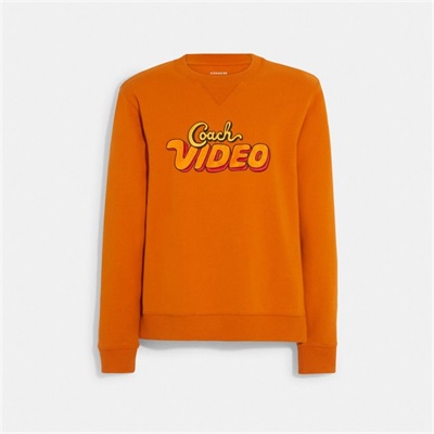 Hanorace Barbati Coach Video Crewneck Portocalii | Romania-847032