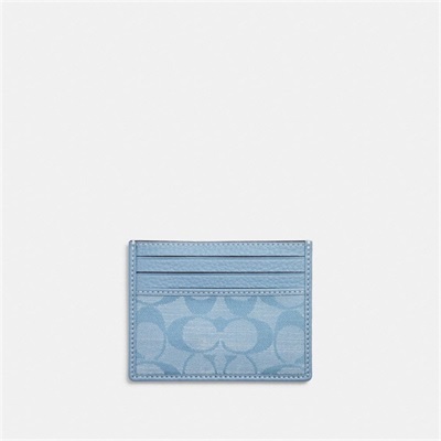 Husa Pentru Carduri Barbati Coach Slim Id In Signature Chambray Argintii Albastri Deschis | Romania-125370