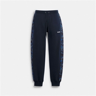 Pantaloni Jogger Barbati Coach Camo Printed Albastri | Romania-819473