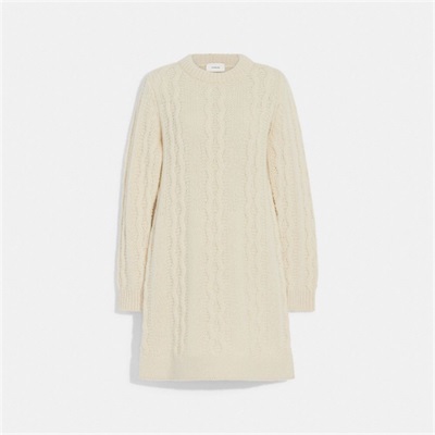 Rochie Dama Coach Cable Knit Albi | Romania-736809