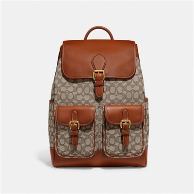 Rucsac Barbati Coach Frankie In Signature Textil Jacquard Maro | Romania-376214