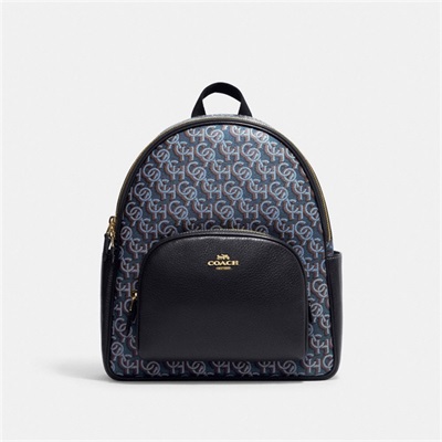 Rucsac Dama Coach Court With Coach Monogram Print Aurii Bleumarin | Romania-057491