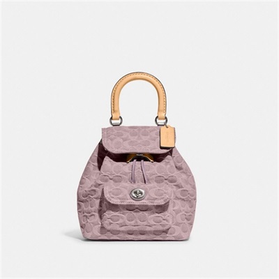 Rucsac Dama Coach Riya 21 In Signature Denim Argintii Violet | Romania-520967