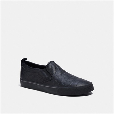 Slip On Sneakers Barbati Coach Skate In Signature Leather Negrii | Romania-905876