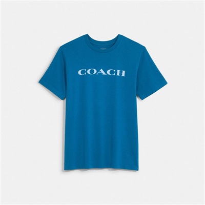 Tricouri Barbati Coach Essential In Organic Cotton Albastri Albastri | Romania-835016