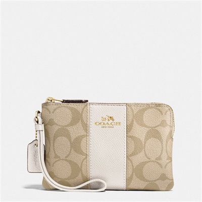 Wristlets Dama Coach Corner Zip In Signature Canvas Aurii Kaki Deschis | Romania-925063