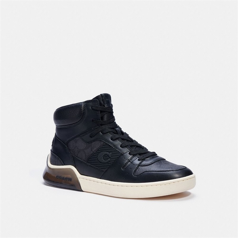 Adidași Barbati Coach Citysole High Top In Signature Canvas Gri Negrii | Romania-504268