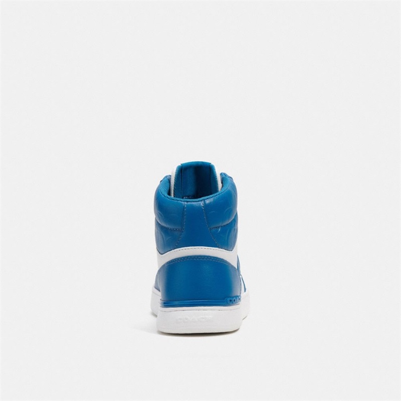 Adidași Barbati Coach Clip Court High Top In Signature Albastri | Romania-452096