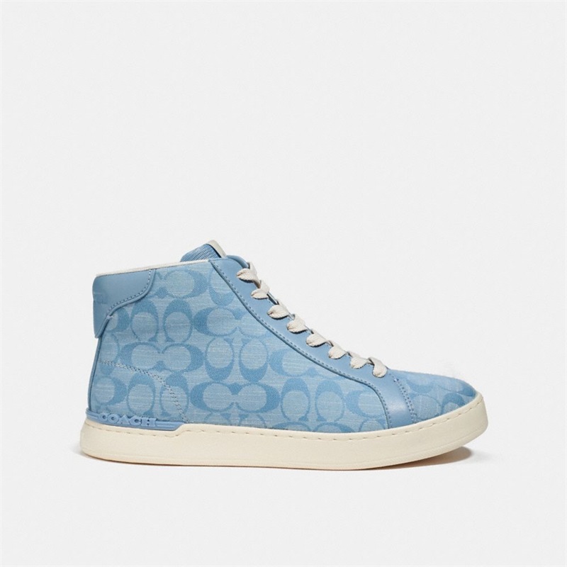 Adidași Barbati Coach Clip High Top In Signature Chambray Flori | Romania-726319