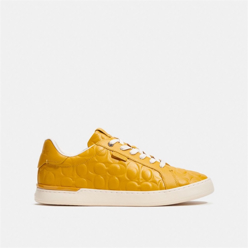 Adidași Barbati Coach Lowline Low Top In Signature Leather Galbeni Aurii | Romania-714805