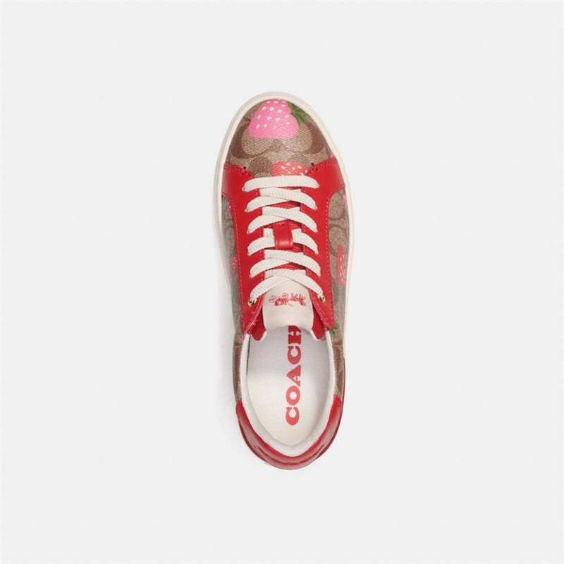 Adidași Dama Coach Clip Low Top In Signature Canvas With Wild Strawberry Print Rosii | Romania-019872