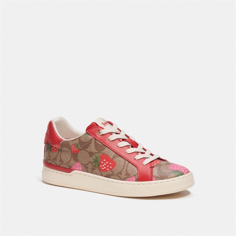 Adidași Dama Coach Clip Low Top In Signature Canvas With Wild Strawberry Print Rosii | Romania-019872