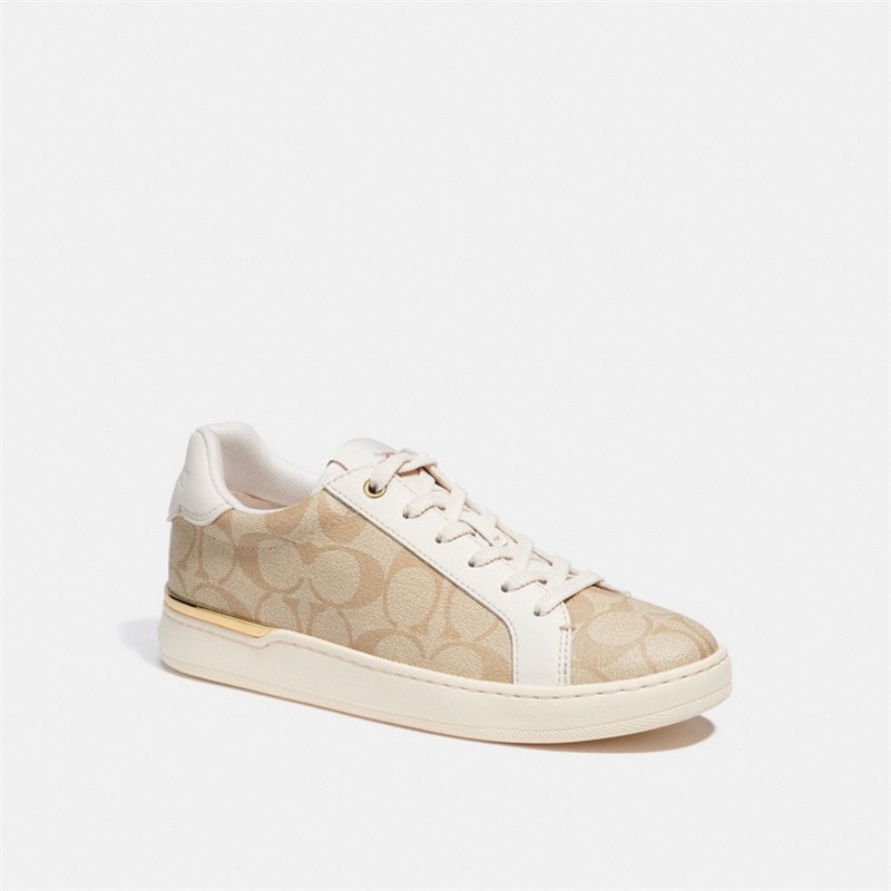 Adidași Dama Coach Clip Low Top In Signature Canvas Kaki Deschis | Romania-467029