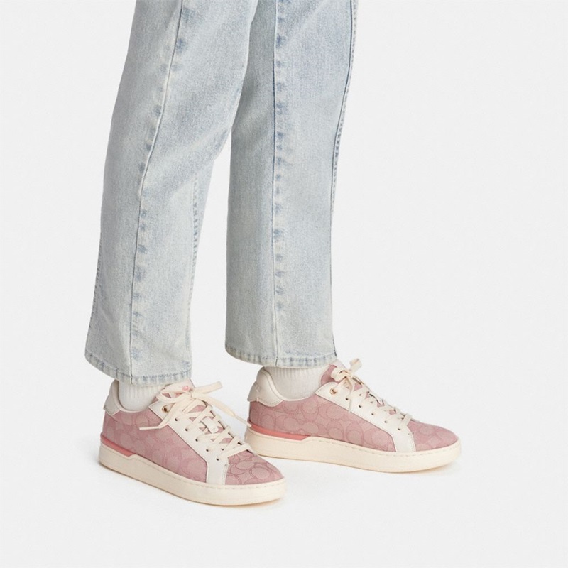 Adidași Dama Coach Clip Low Top In Signature Jacquard Roz | Romania-574963