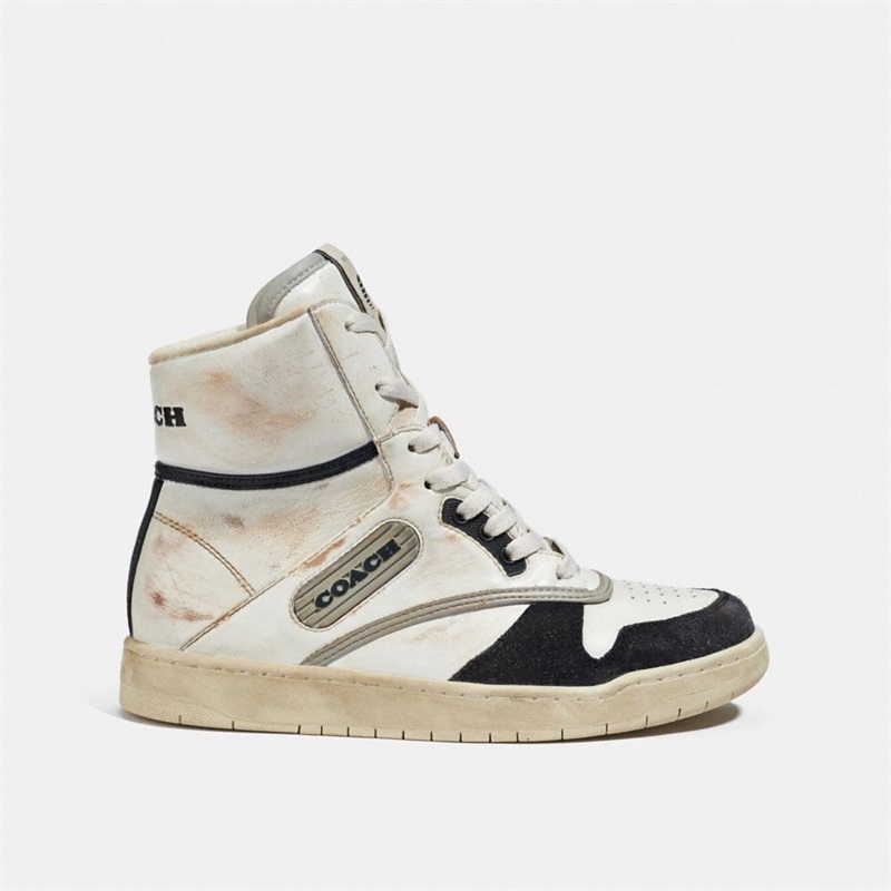 Adidași Dama Coach High Top Albi Negrii | Romania-150843