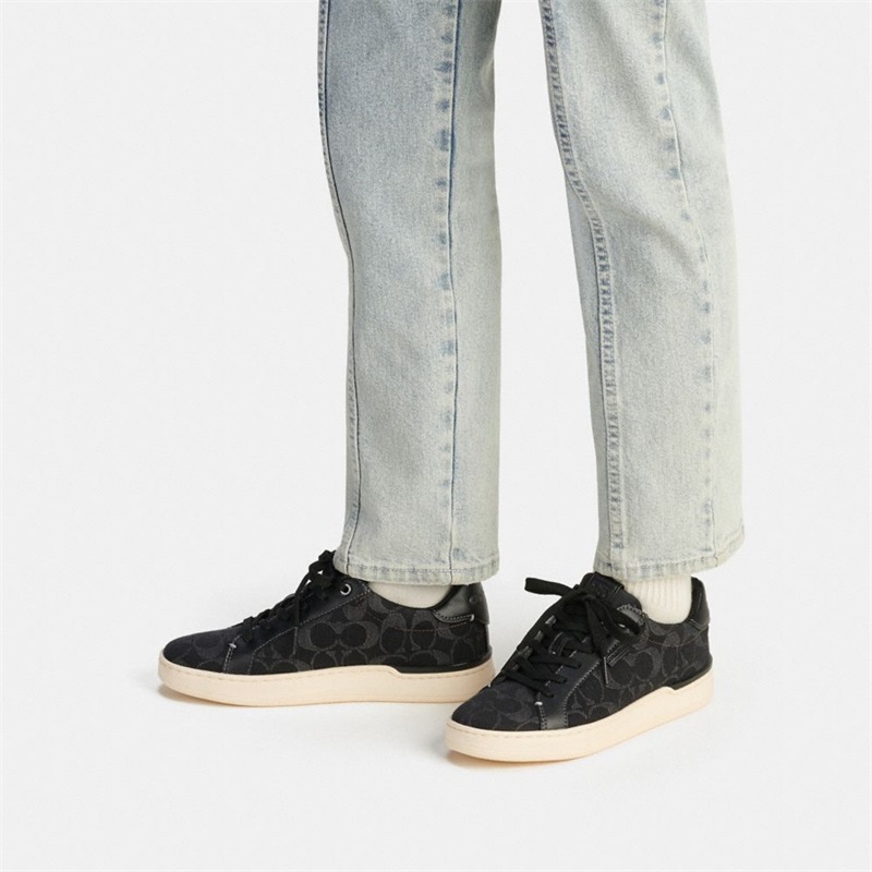 Adidași Dama Coach Lowline Low Top In Signature Denim Negrii | Romania-523107