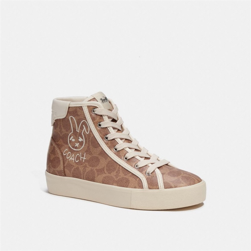 Adidași Dama Coach Lunar New Year Citysole High Top Platforma In Signature Canvas With Rabbit Maro | Romania-415987