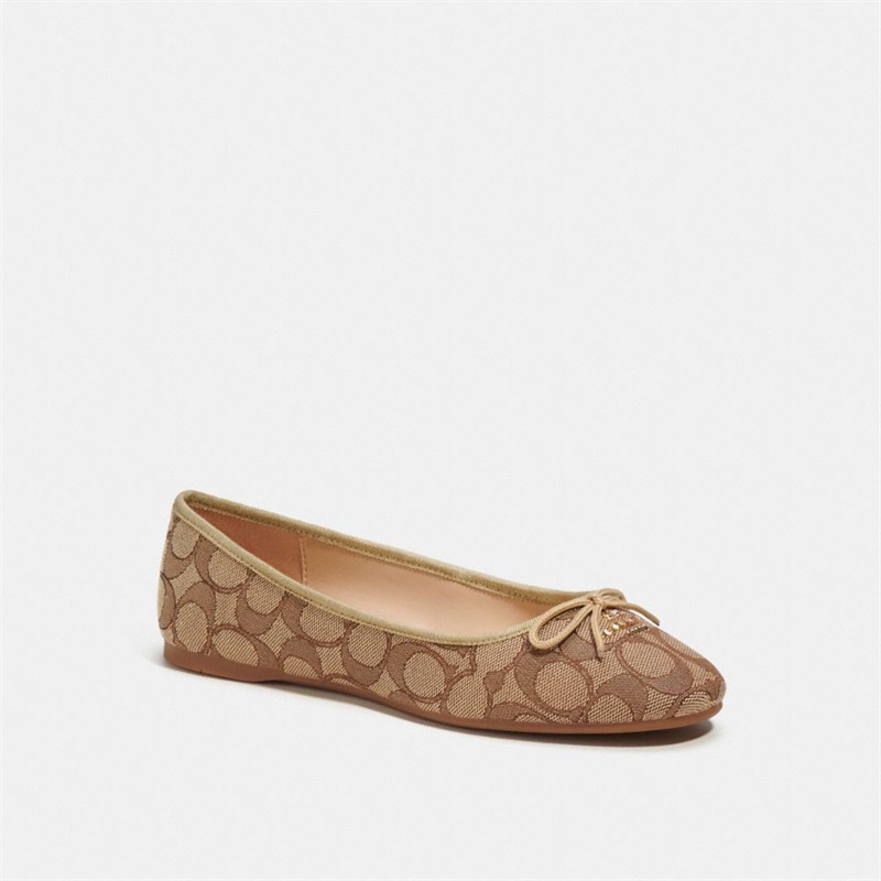 Balerini Dama Coach Alina In Signature Jacquard Kaki | Romania-413975