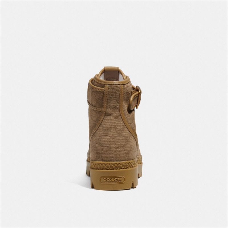 Cizme Barbati Coach Trooper Mid Top In Signature Jacquard Canvas Albastru Deschis | Romania-862340