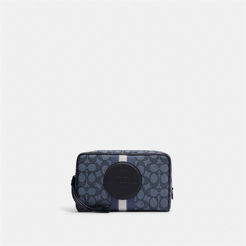 Cosmetic Case Dama Coach Dempsey Boxy 20 In Signature Jacquard With Stripe And Coach Patch Argintii Bleumarin Colorati | Romania-467518