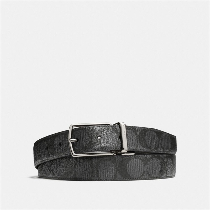 Curea Barbati Coach 30 Mm, Harness Buckle Cut To Size Reversible Gri Negrii | Romania-251460