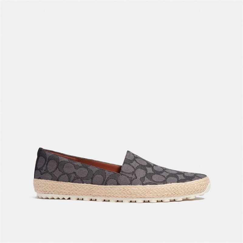 Espadrile Barbati Coach In Signature Jacquard Gri Negrii | Romania-417823