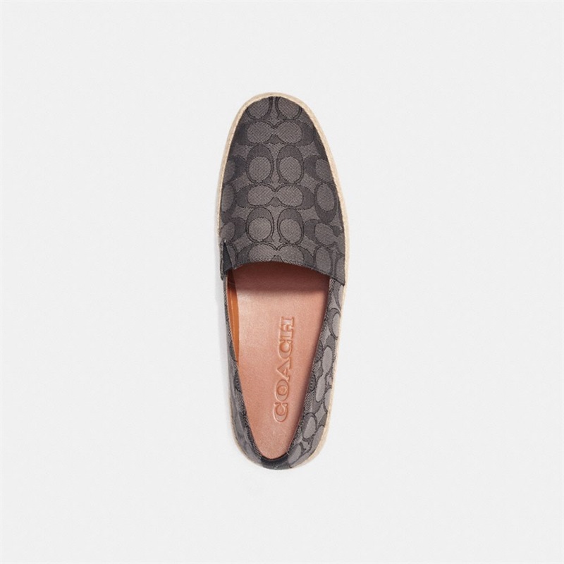 Espadrile Barbati Coach In Signature Jacquard Gri Negrii | Romania-417823