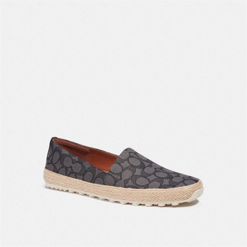 Espadrile Barbati Coach In Signature Jacquard Gri Negrii | Romania-417823