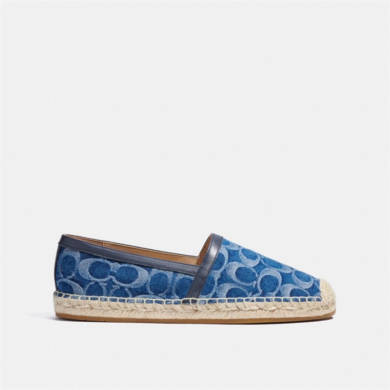 Espadrile Dama Coach Collins In Signature Denim Bleumarin | Romania-184093