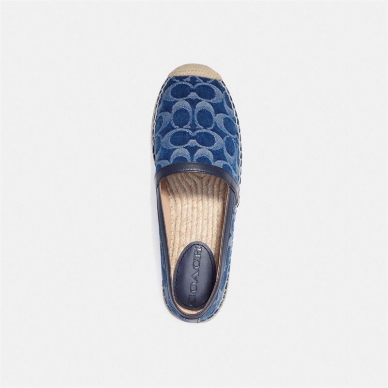 Espadrile Dama Coach Collins In Signature Denim Bleumarin | Romania-184093