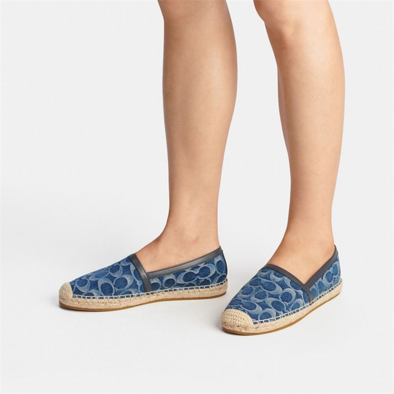 Espadrile Dama Coach Collins In Signature Denim Bleumarin | Romania-184093